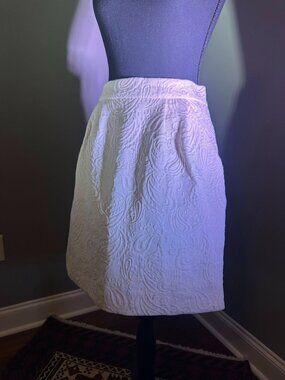 Cream Jacquard Skirt with Pockets – Textured & Timeless